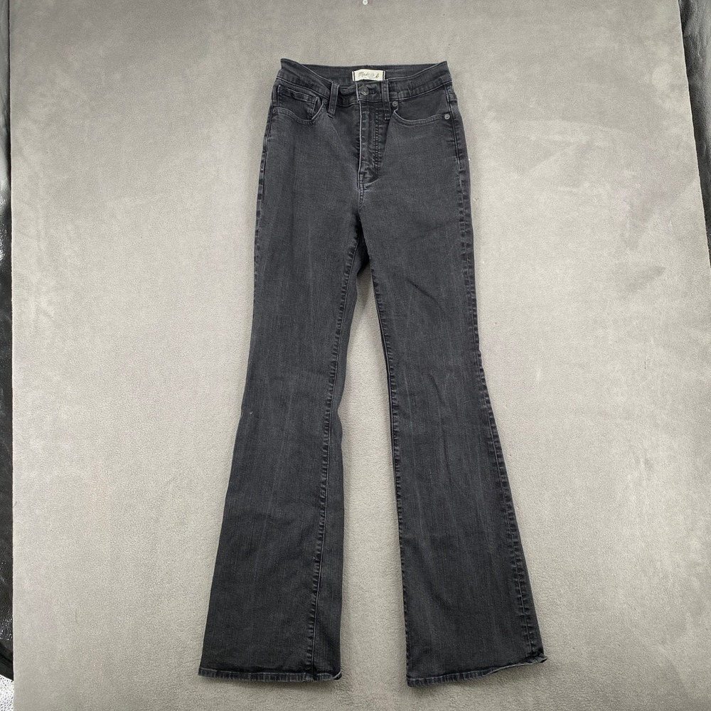 Madewell Skinny Flare Jeans High Rise Faded Black Size 25 8698